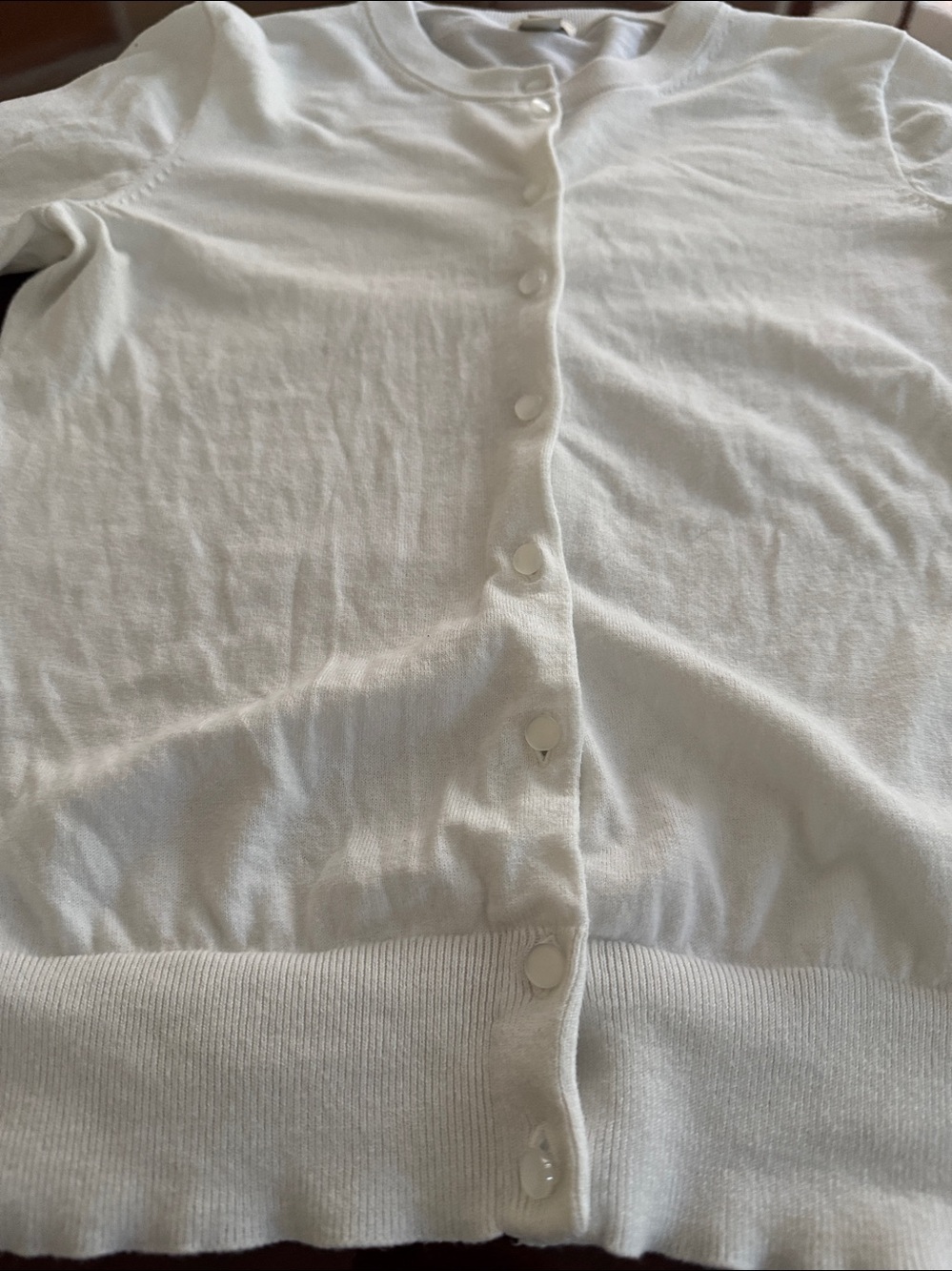 J. Crew Clare White Crewneck Button-Front Cardigan - Picture 5 of 16